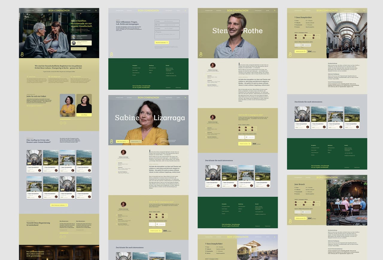 Bon Compagnon website on a laptop