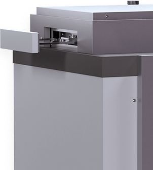 The DiNAQUBE lab instrument with an open sample drawer