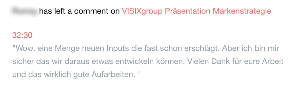 Kommentar zur Präsentation Markenstrategie bei VISIXgroup